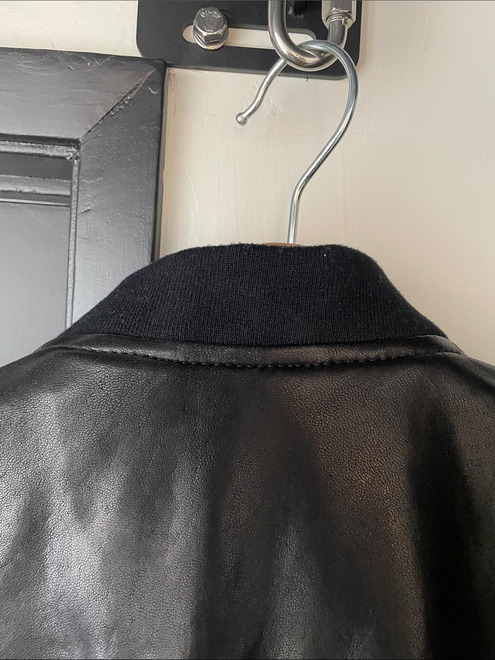 Lamarque “Tate” Black Leather Bomber Jacket - Picture 8 of 9